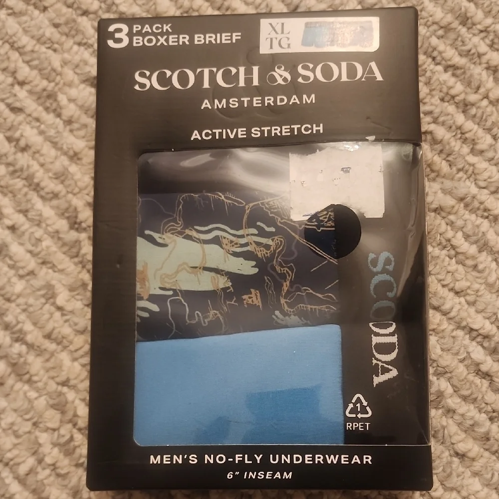 Scotch & Soda Blue and Black Boxer Briefs 3-Pack